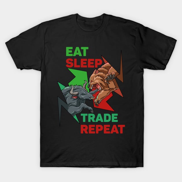 Trading Market Trend Bull Bear Forex Cryptocurrencies Stock T-Shirt by melostore